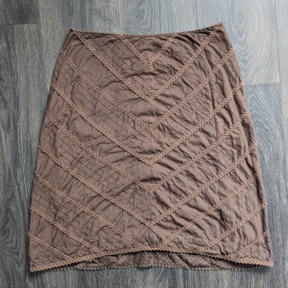 Ruff Hewn Asymmetrical Brown Skirt